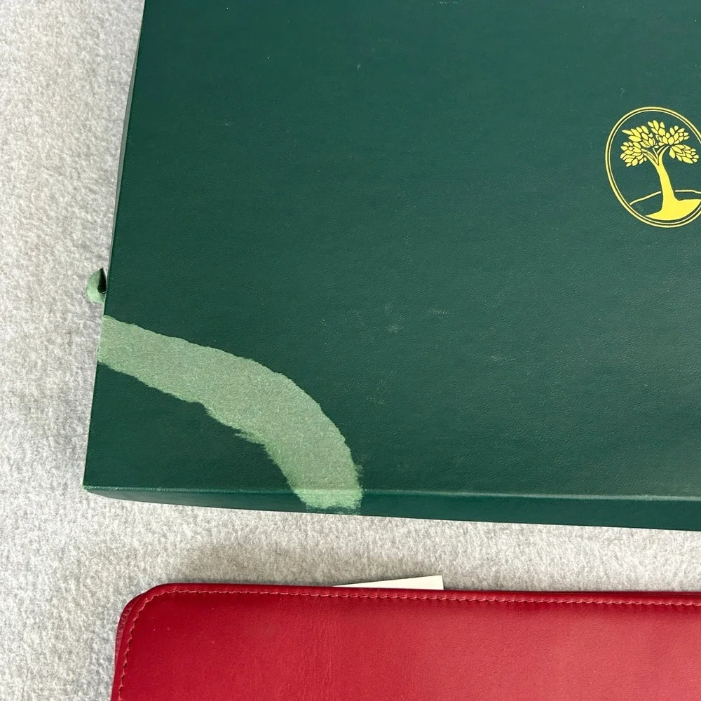 DLN Monogram Levenger Leather Document Envelope Red Legal Size Sleeve Office